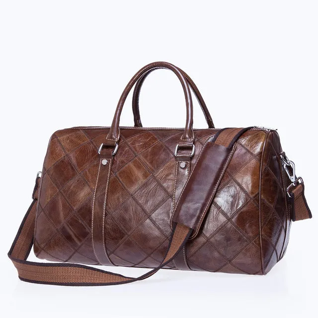 Crazy Horse Genuine Leather Travel Bag Men Vintage Travel Duffel bag big Cow Leather Carry On Luggage Weekend large shoulder Bag