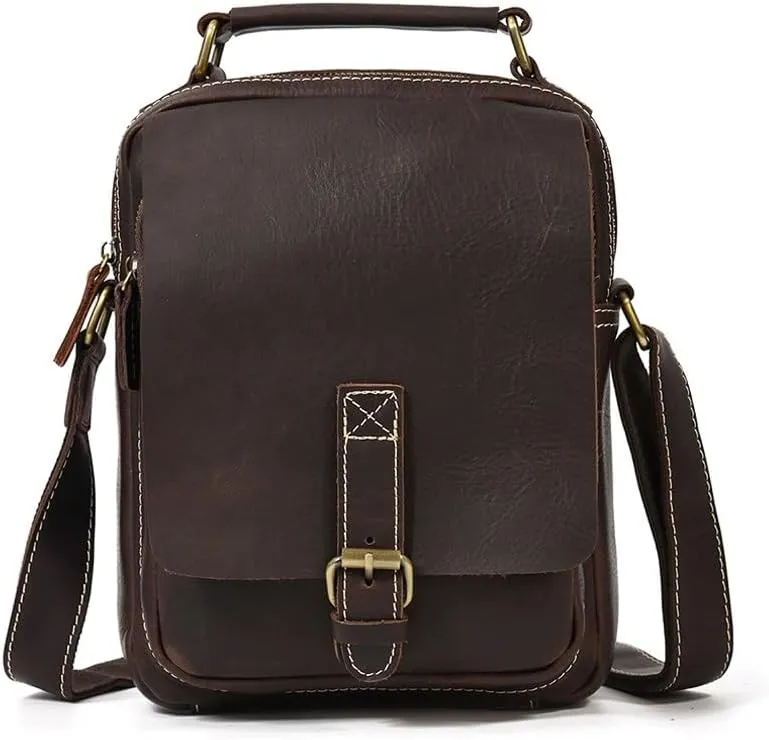 Crazy Horse Leather Single Shoulder Covered Outer Crossbody Bag With Top Layer Cowhide Handbag