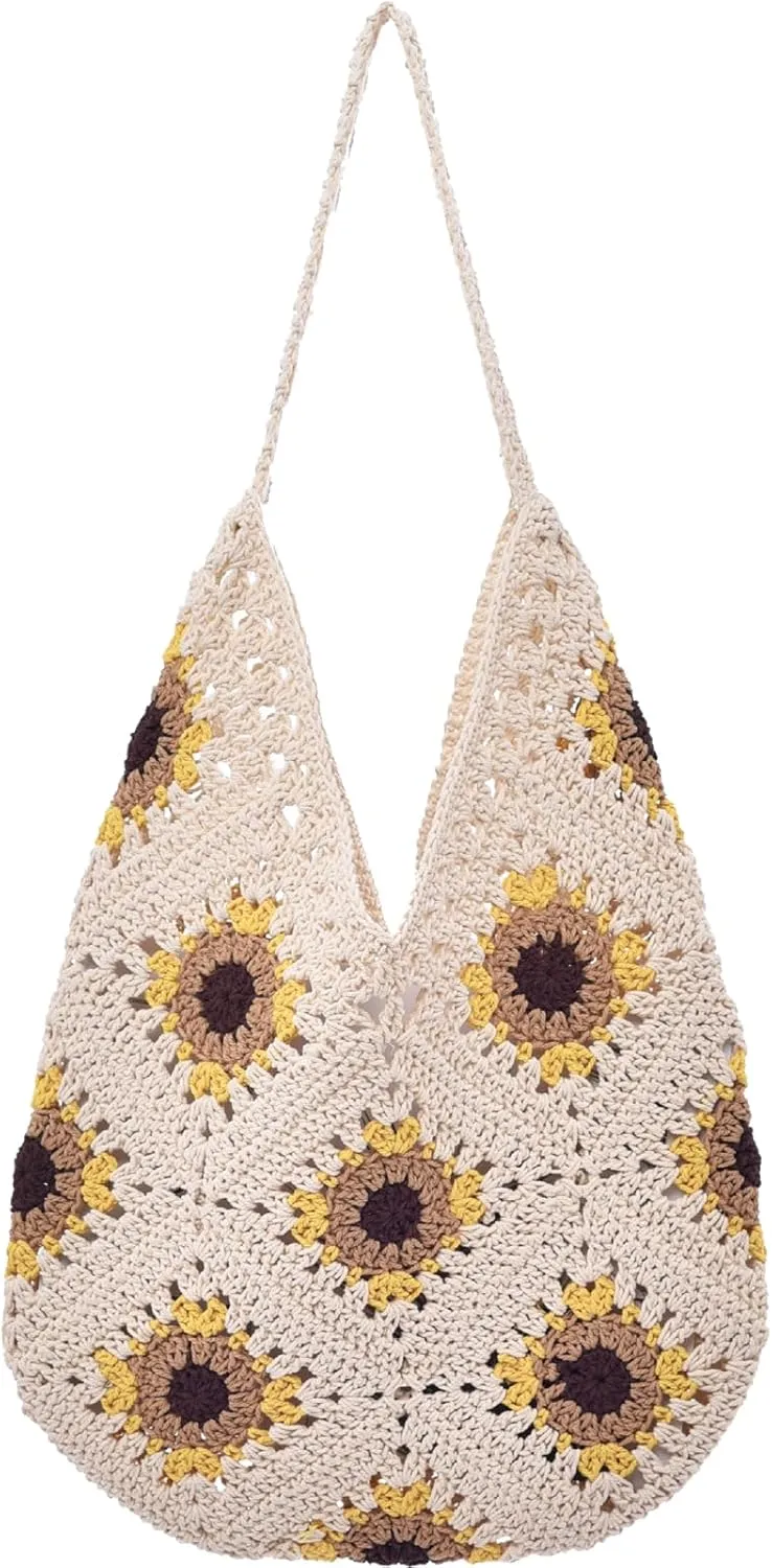 Crochet Beach Bag Beach Bags for Women Soft Summer Beach Tote Woven Purses for Summer Vacation