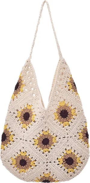 Crochet Beach Bag Beach Bags for Women Soft Summer Beach Tote Woven Purses for Summer Vacation