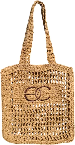 Crochet Woven Straw Mesh Tote Bag for Women - Lightweight, Versatile, and Stylish Handbag - Perfect for Summer, Beach, Vacation, and Daily Use - Great Gift Idea
