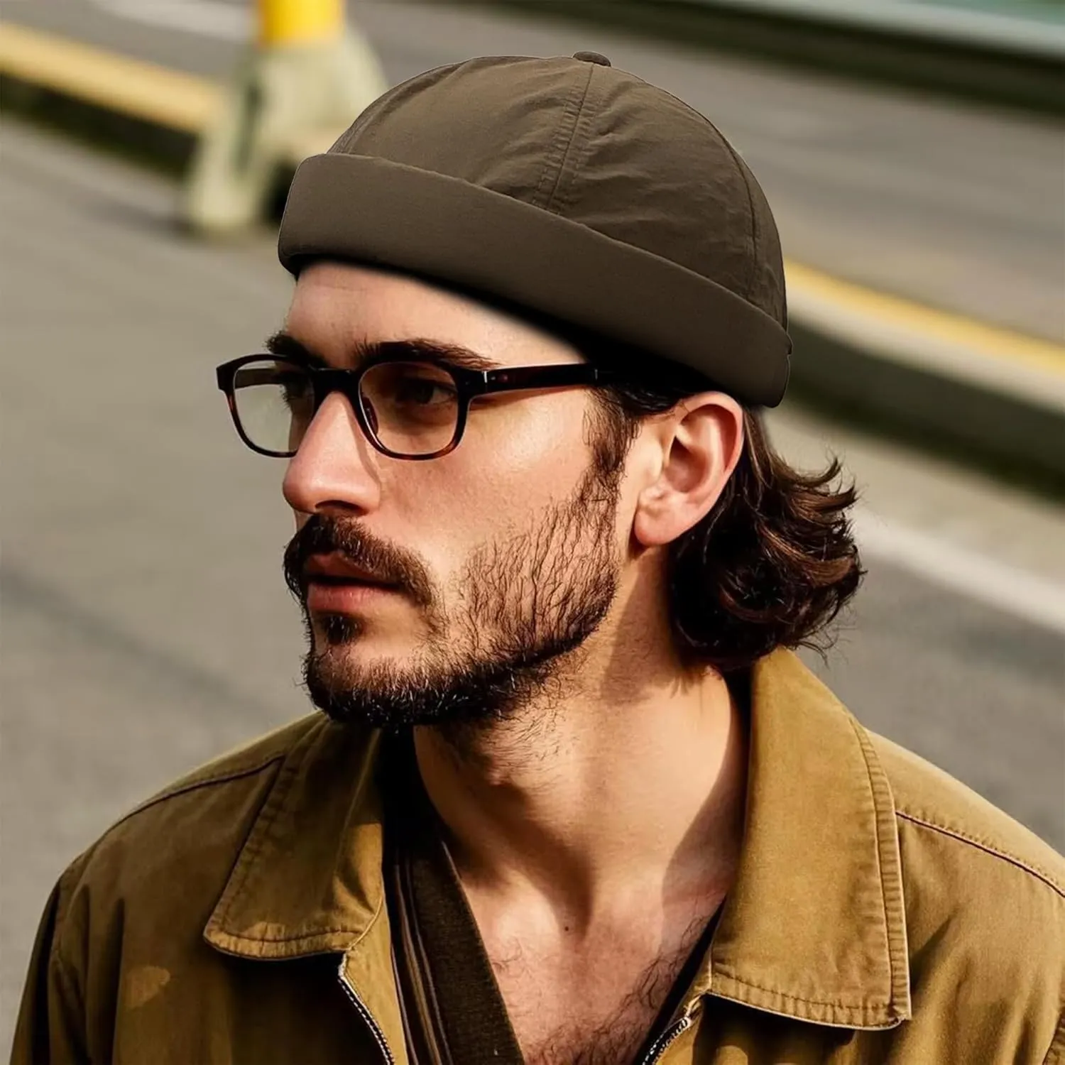 Croogo Quick Dry Brimless Hat Lightweight Daily Beanie Mesh Beanie Docker Cap Sailor Rolled Cuff Harbour Hat Casual Skullcap
