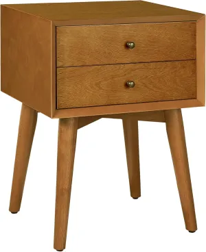 Crosley Furniture Landon Nightstand Side Table with Drawer, Acorn