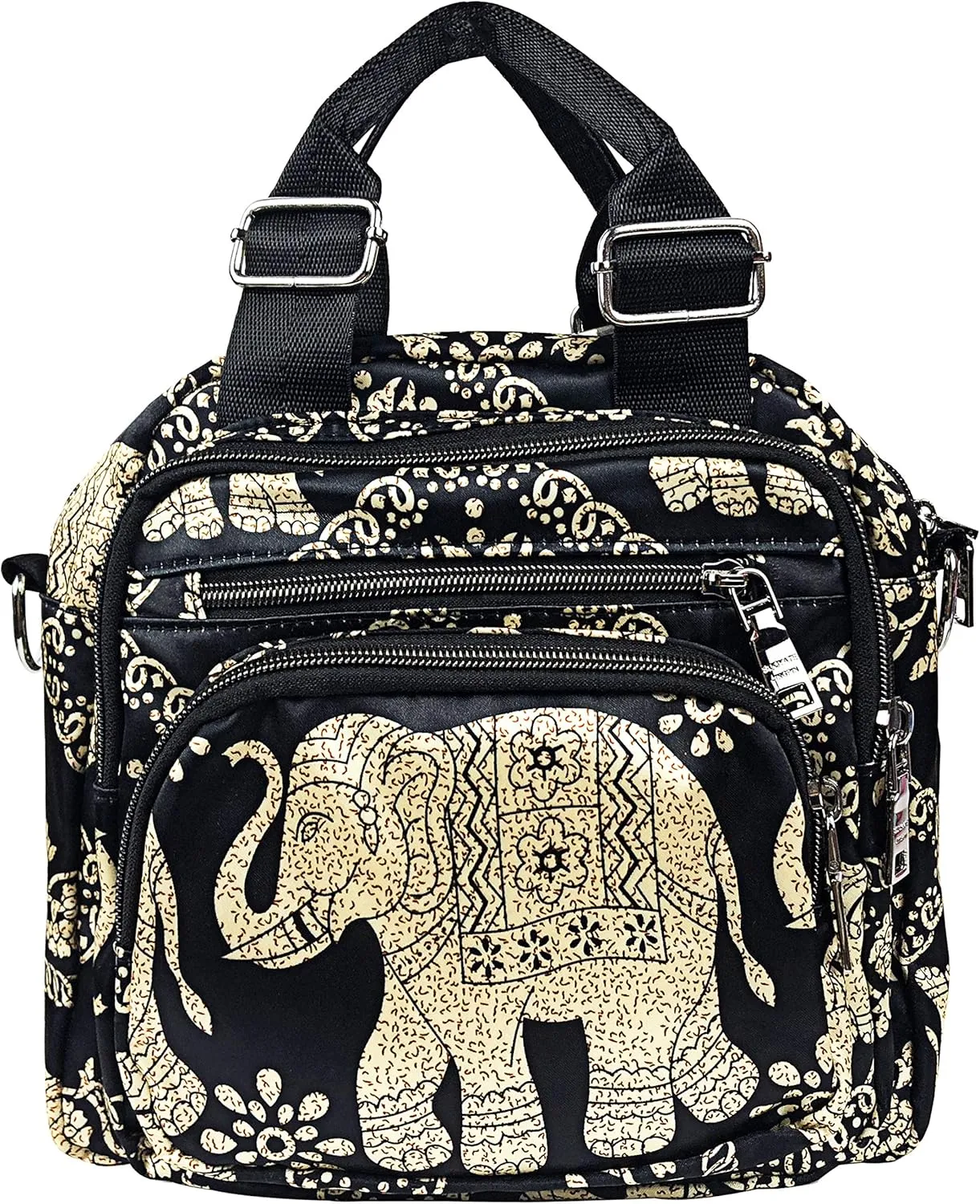 Crossbody Bag for Women Multi Pocket Shoulder Bag Boho Elephant Bag Casual Nylon Purse Handbag