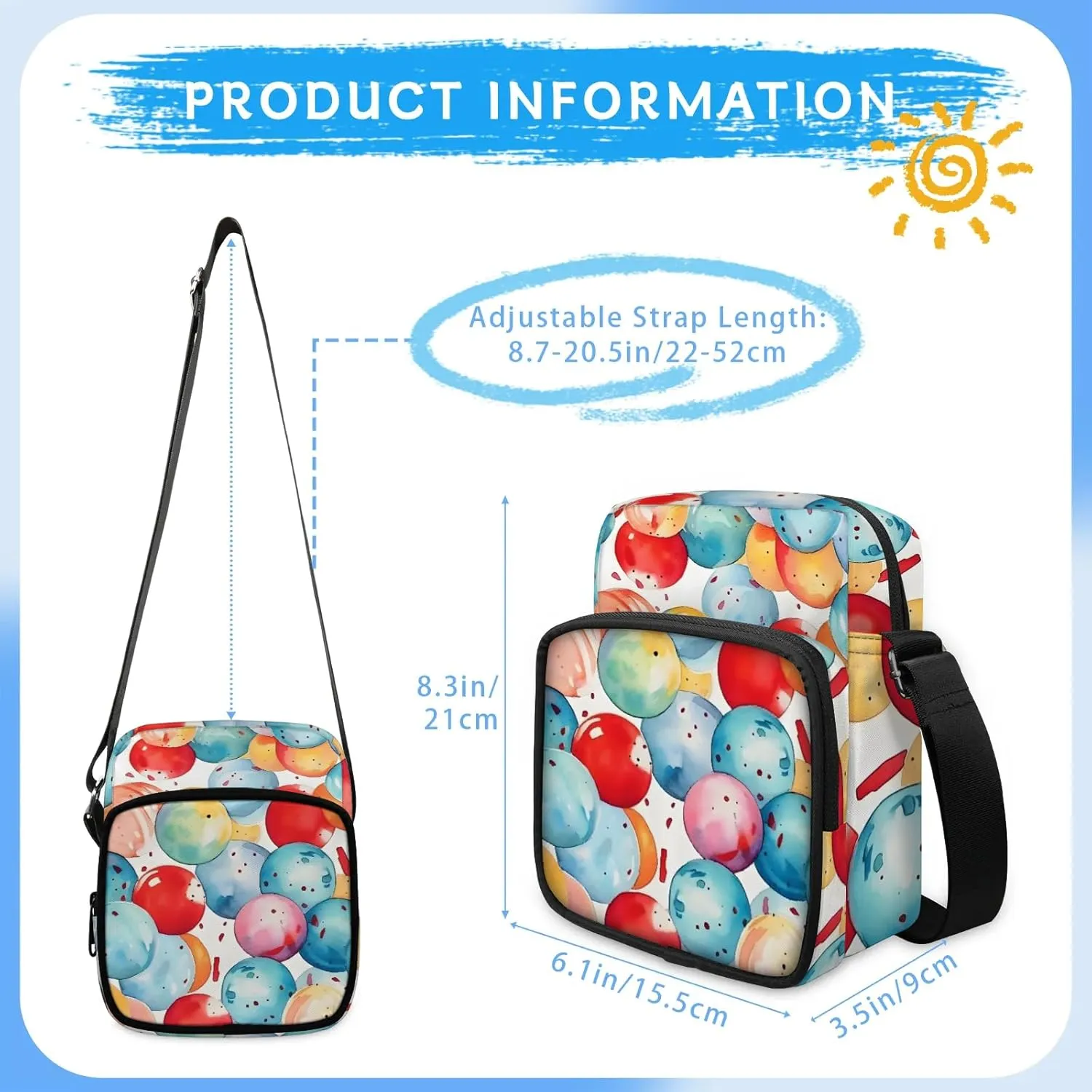 Crossbody Bag Small Sling Backpack Abstract Sport Ball Shoulder Bags Chest Pack Cross Body Daypack Belt Purses for Travel Cycling Skating