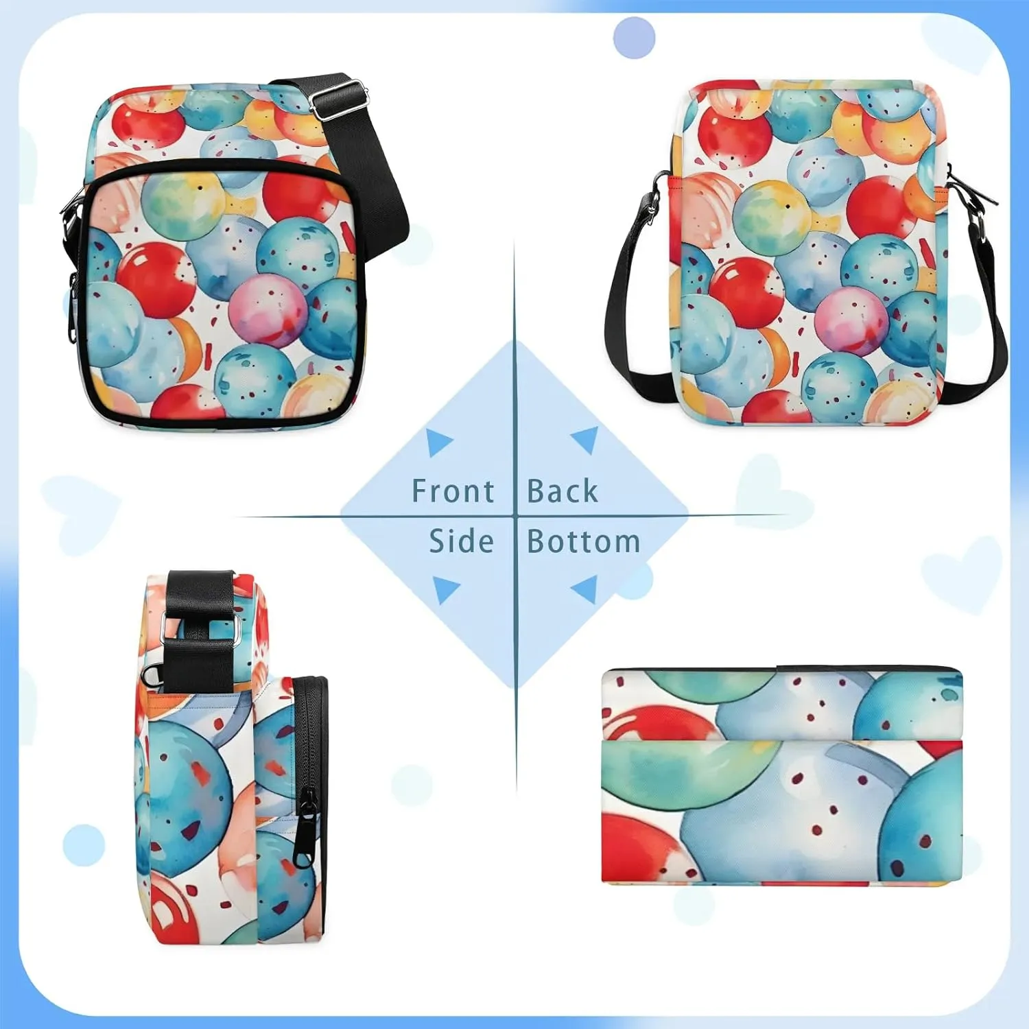 Crossbody Bag Small Sling Backpack Abstract Sport Ball Shoulder Bags Chest Pack Cross Body Daypack Belt Purses for Travel Cycling Skating