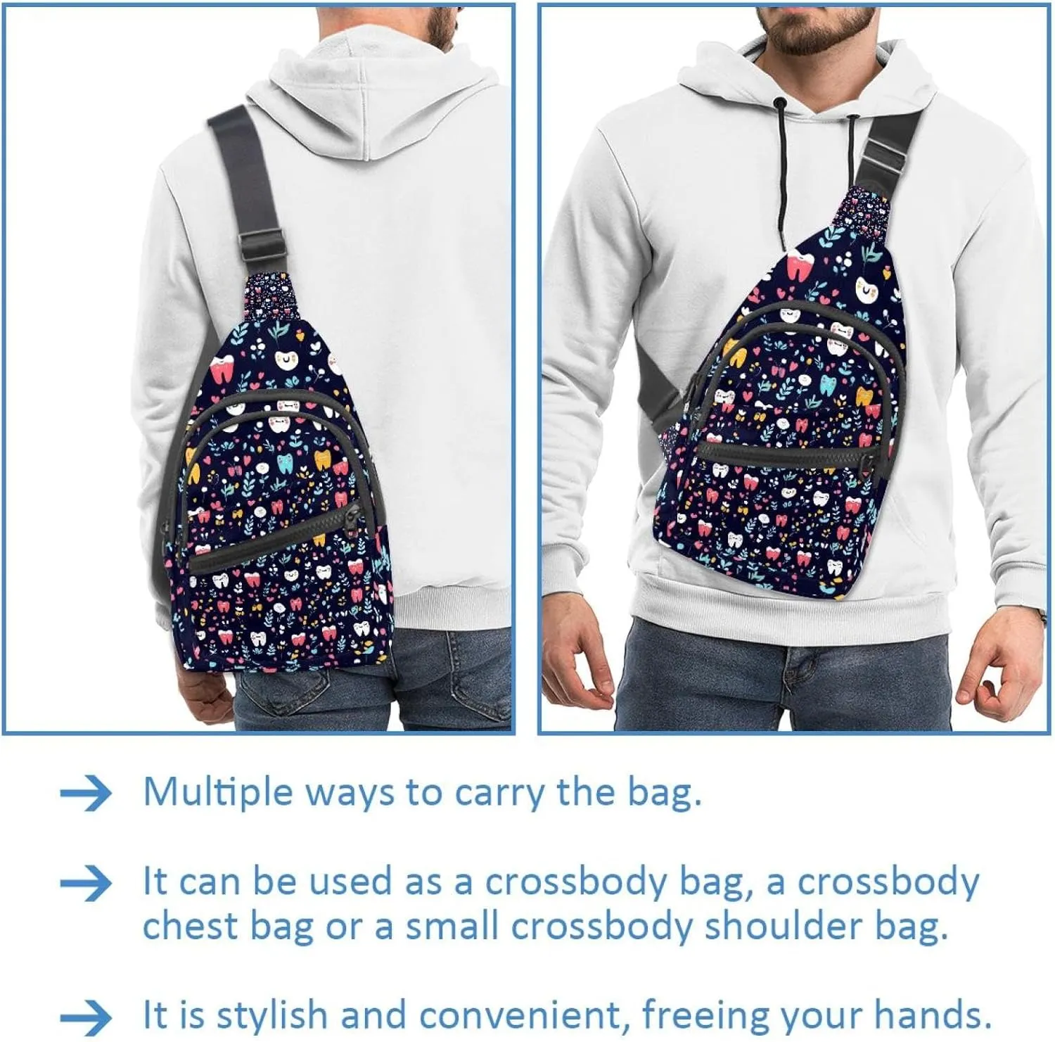 Crossbody Bags for Women Cross Body Bag for Woman Sling Bag Crossbody Bag Cute Dental (88) Sling Backpack Travel