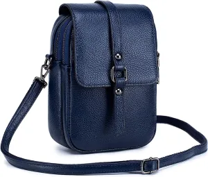 Crossbody Phone Bag Messenger Shoulder Bag Genuine Leather Phone Pouch