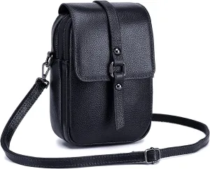 Crossbody Phone Bag Messenger Shoulder Bag Genuine Leather Phone Pouch