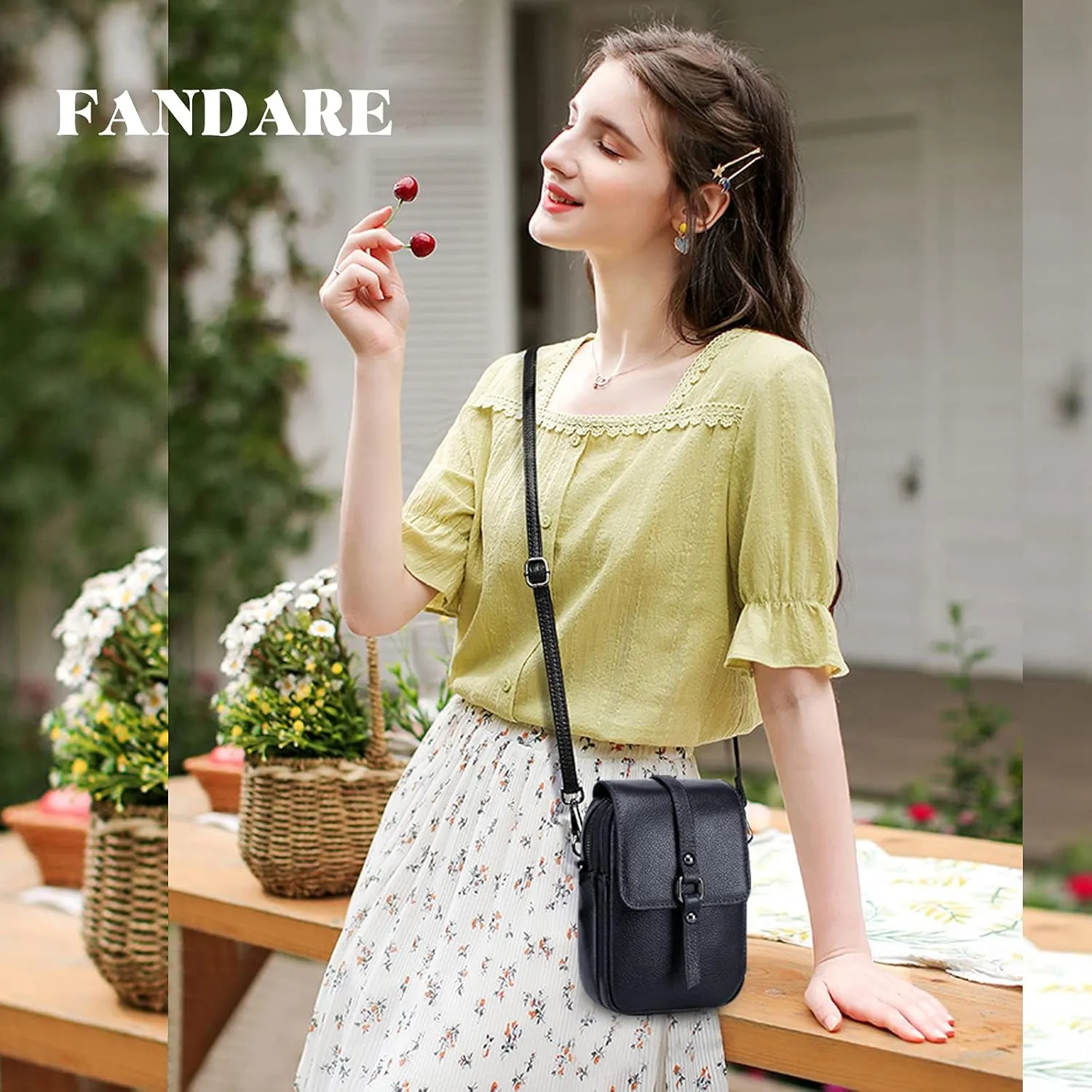Crossbody Phone Bag Messenger Shoulder Bag Genuine Leather Phone Pouch