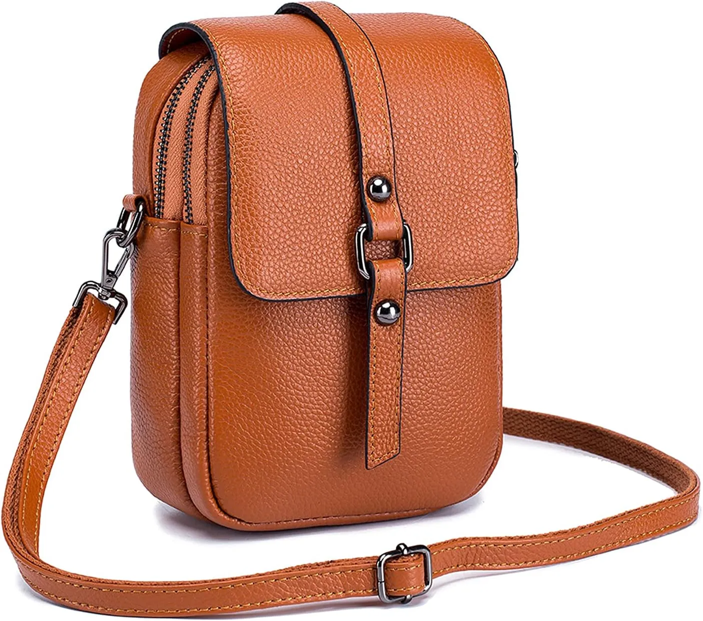 Crossbody Phone Bag Messenger Shoulder Bag Genuine Leather Phone Pouch