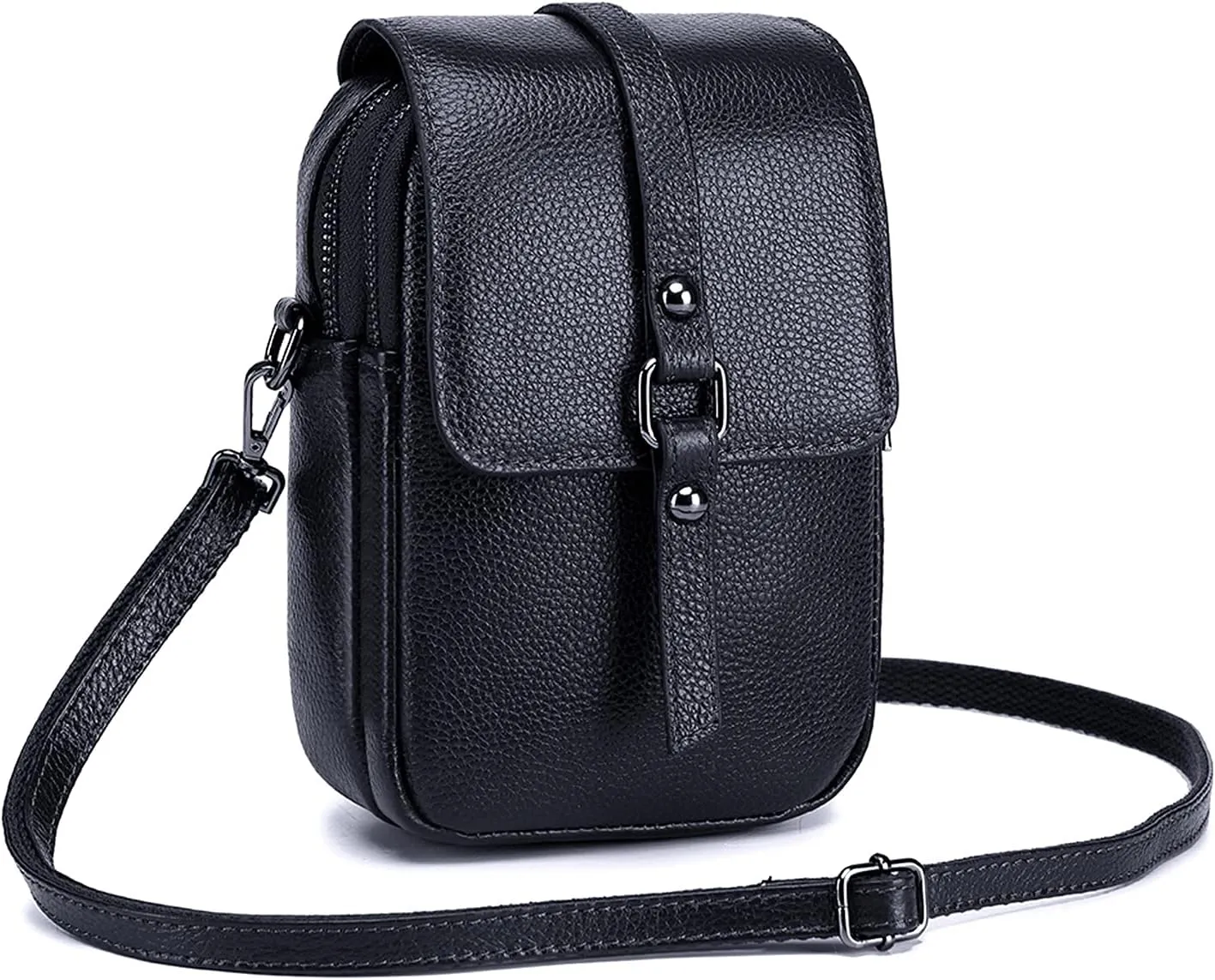 Crossbody Phone Bag Messenger Shoulder Bag Genuine Leather Phone Pouch