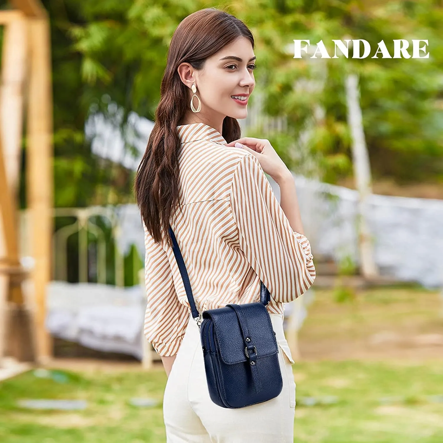 Crossbody Phone Bag Messenger Shoulder Bag Genuine Leather Phone Pouch