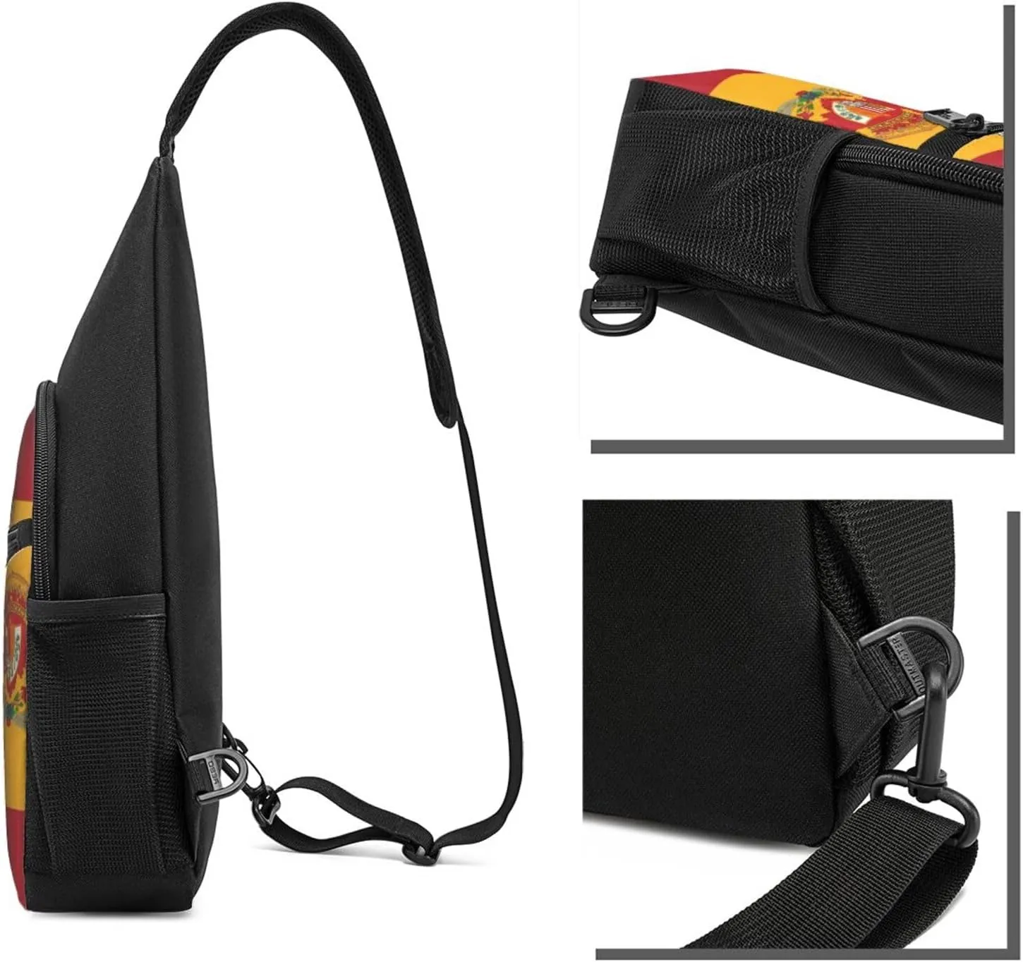 Crossbody Sling Backpack Sling Bag for Men Women Cross Chest Bag Shoulder Bag American Spain Flag Travel Hiking Daypack