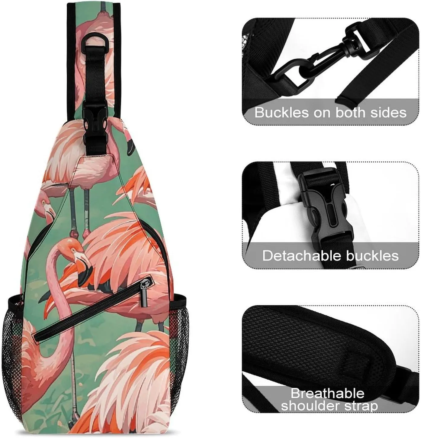 Crossbody Sling Bag Cute Dogs Backpack Sling Bag Travel Hiking Chest Bag Shoulder Bag Daypack