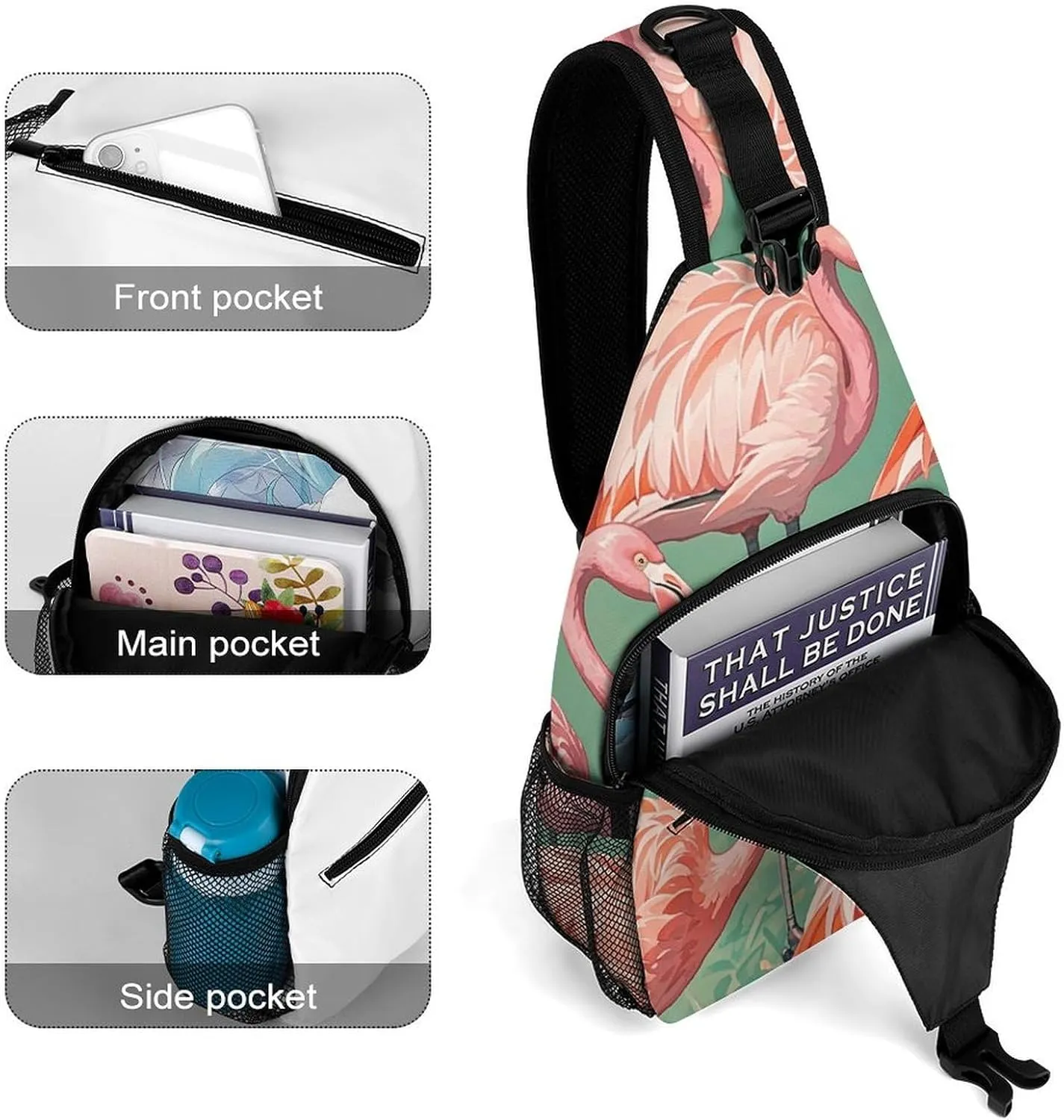 Crossbody Sling Bag Cute Dogs Backpack Sling Bag Travel Hiking Chest Bag Shoulder Bag Daypack