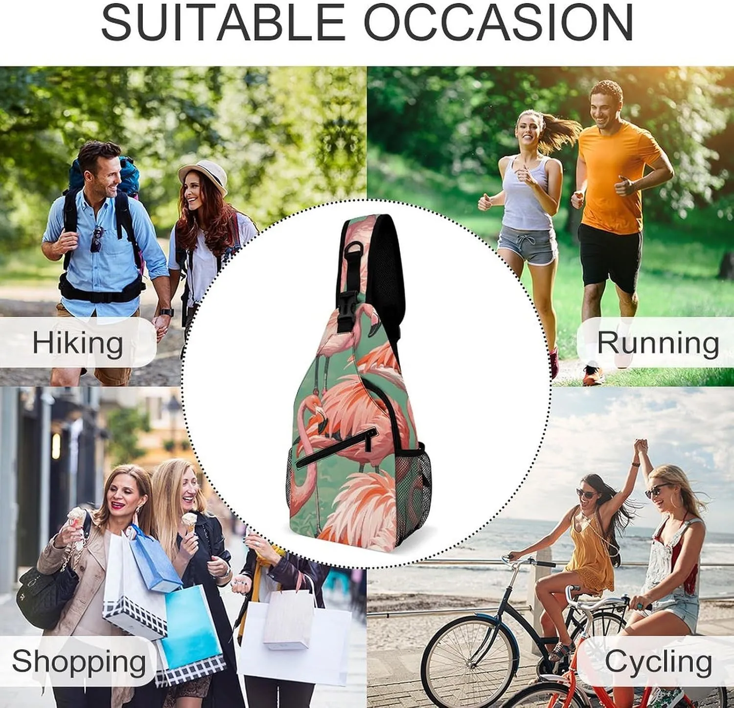Crossbody Sling Bag Cute Dogs Backpack Sling Bag Travel Hiking Chest Bag Shoulder Bag Daypack