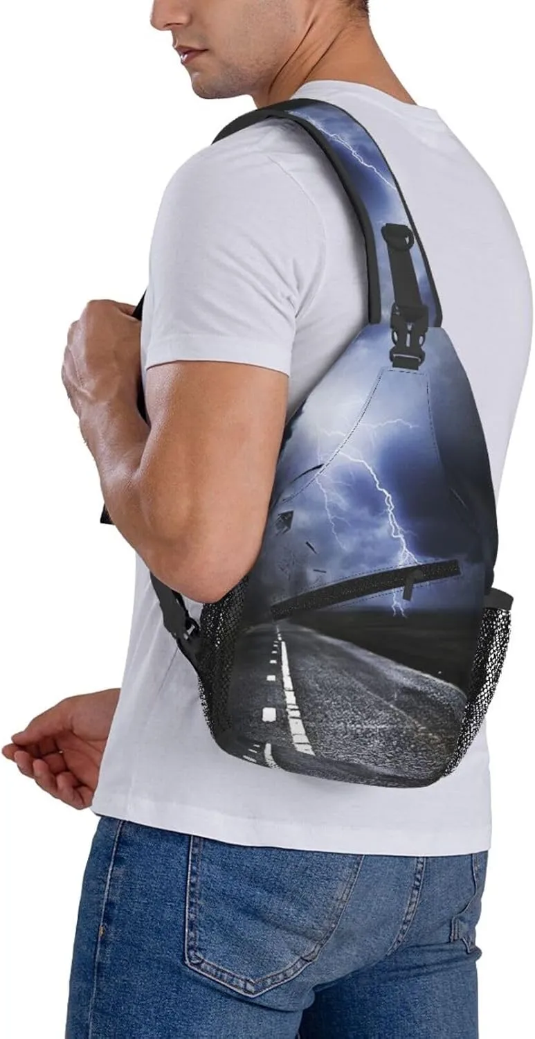 Crossbody Sling Bag for Men Women, Awesome Tornado Sling Backpack Shoulder Chest Bag, Anti Theft Travel Hiking Daypacks