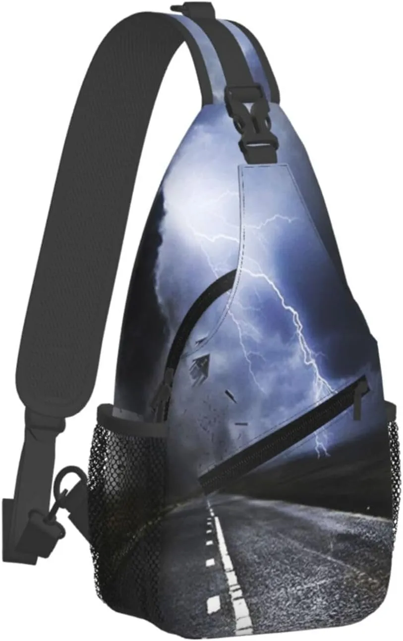 Crossbody Sling Bag for Men Women, Awesome Tornado Sling Backpack Shoulder Chest Bag, Anti Theft Travel Hiking Daypacks