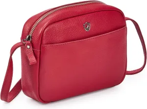 Crossbody Sling Bag for Women Trendy Real Leather Purse Mini Soft Pebbled Crossover with Card Case