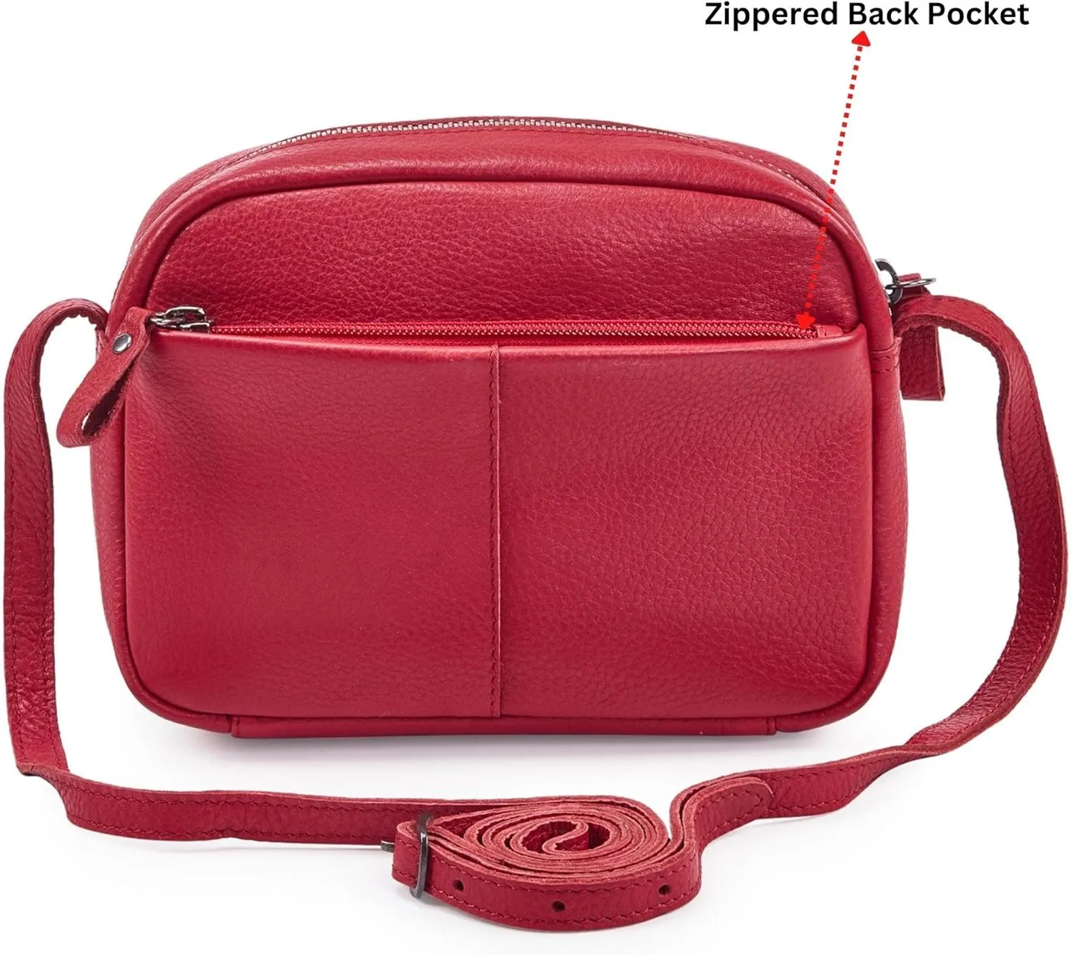 Crossbody Sling Bag for Women Trendy Real Leather Purse Mini Soft Pebbled Crossover with Card Case