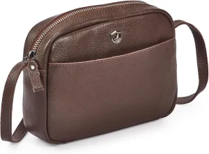 Crossbody Sling Bag for Women Trendy Real Leather Purse Mini Soft Pebbled Crossover with Card Case