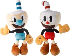 Cuphead & Mugman Bundle 15-Inch - Plush Toy -Super Soft & Huggable Stuffed Doll of The Popular Video Game Character for Kids & Fans of All Ages - Perfect for Collectors and Gamers –Officially Licensed