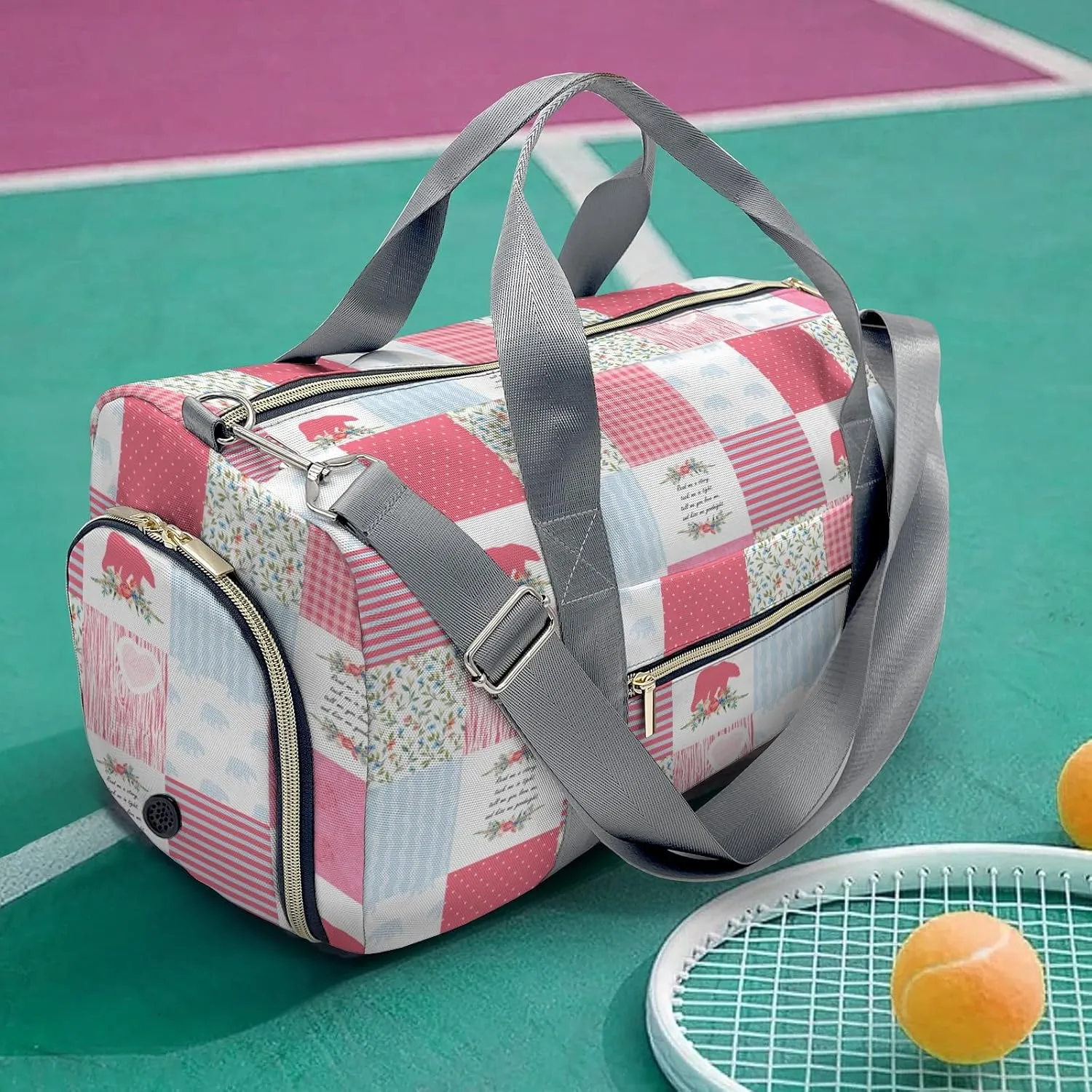 Custom Duffel Bag Wild One Bear Pink Green Adventure Awaits: Best Travel Bags for Hiking and Sports