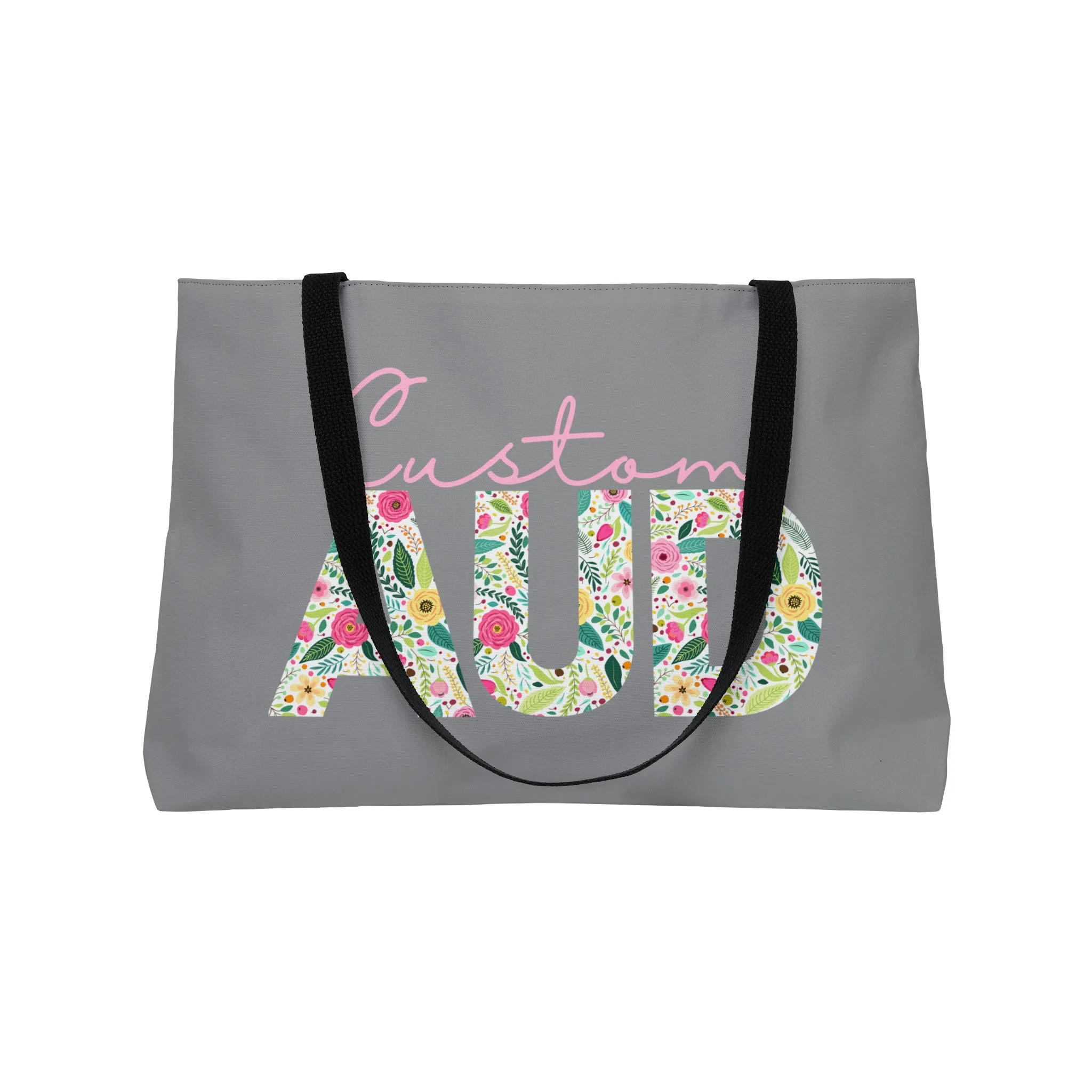 Custom Retro Floral AuD Weekender Tote Bag