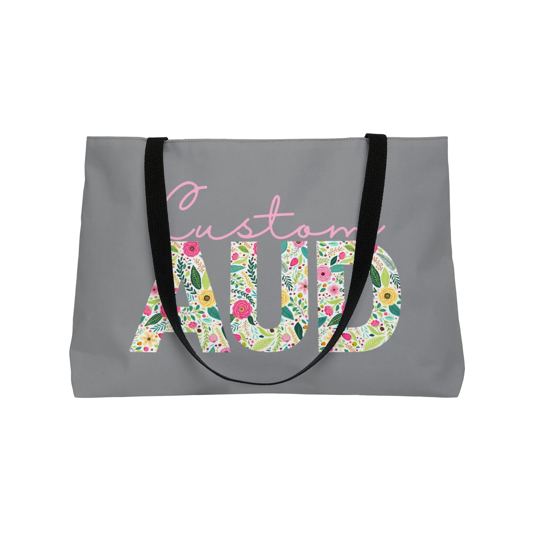 Custom Retro Floral AuD Weekender Tote Bag