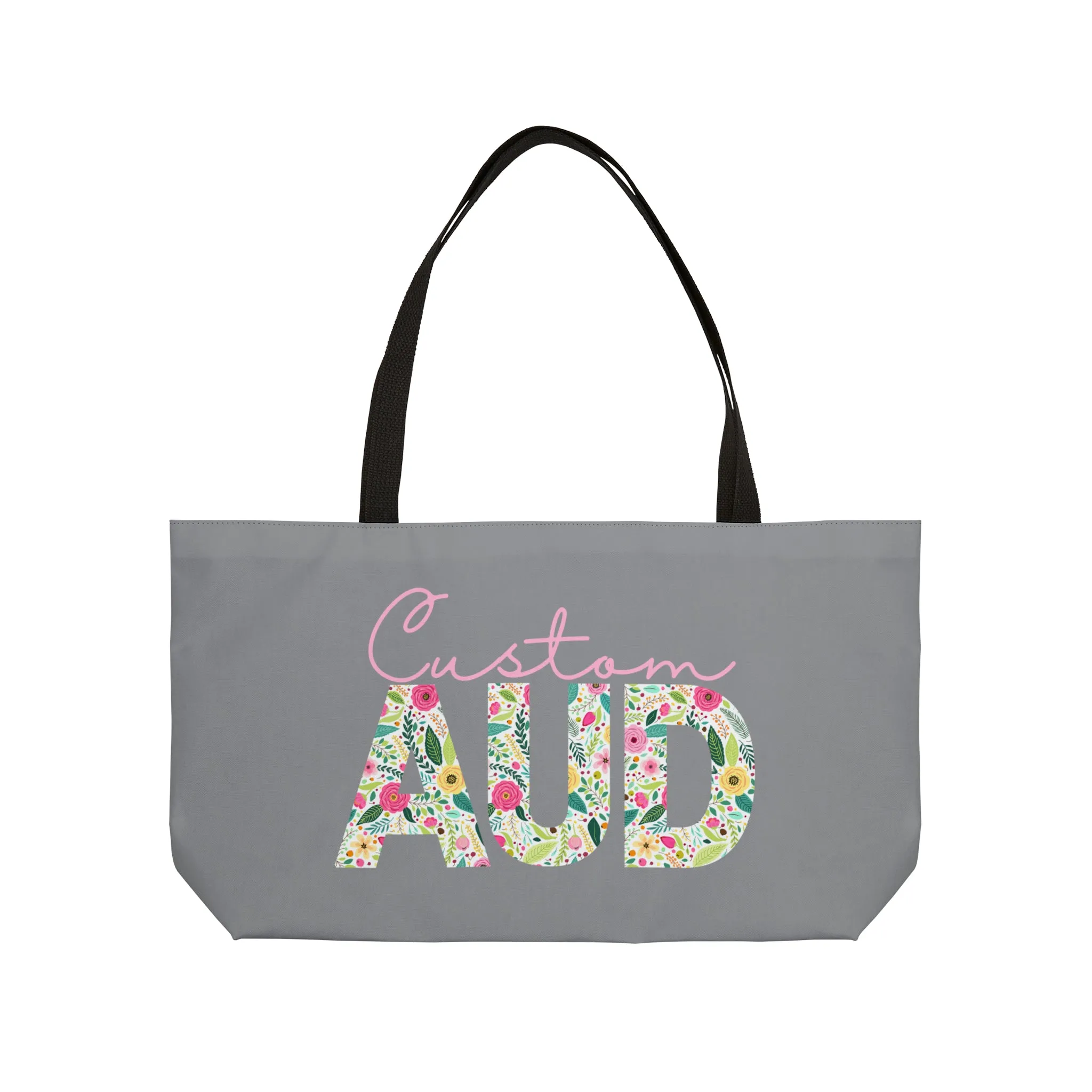 Custom Retro Floral AuD Weekender Tote Bag