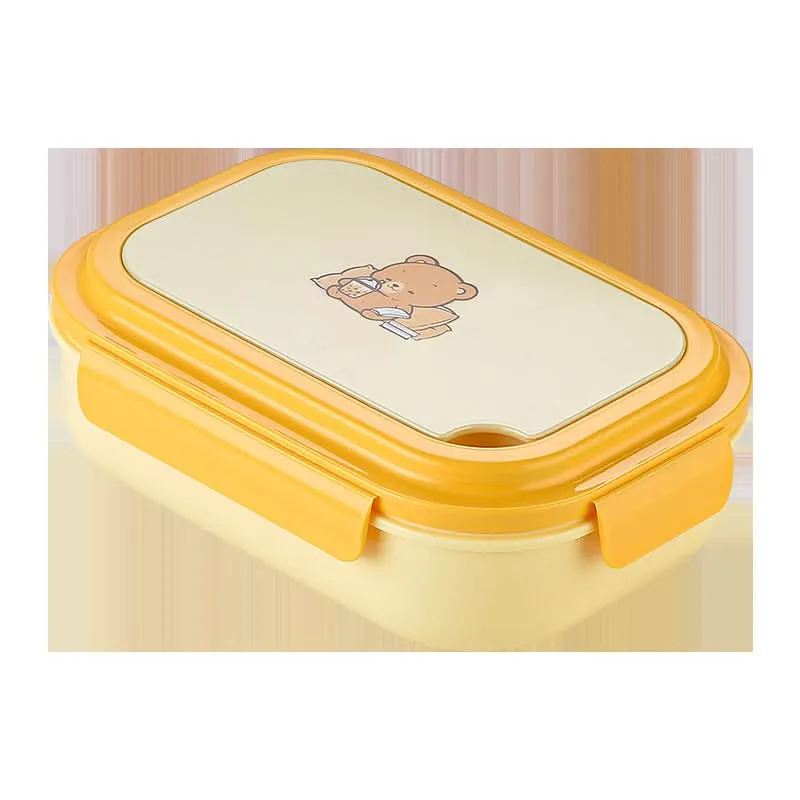Cute Bear Bento Lunch Box – 800-1000ml Microwave-Safe