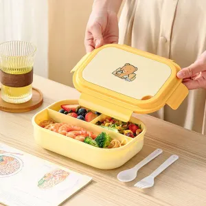 Cute Bear Bento Lunch Box – 800-1000ml Microwave-Safe