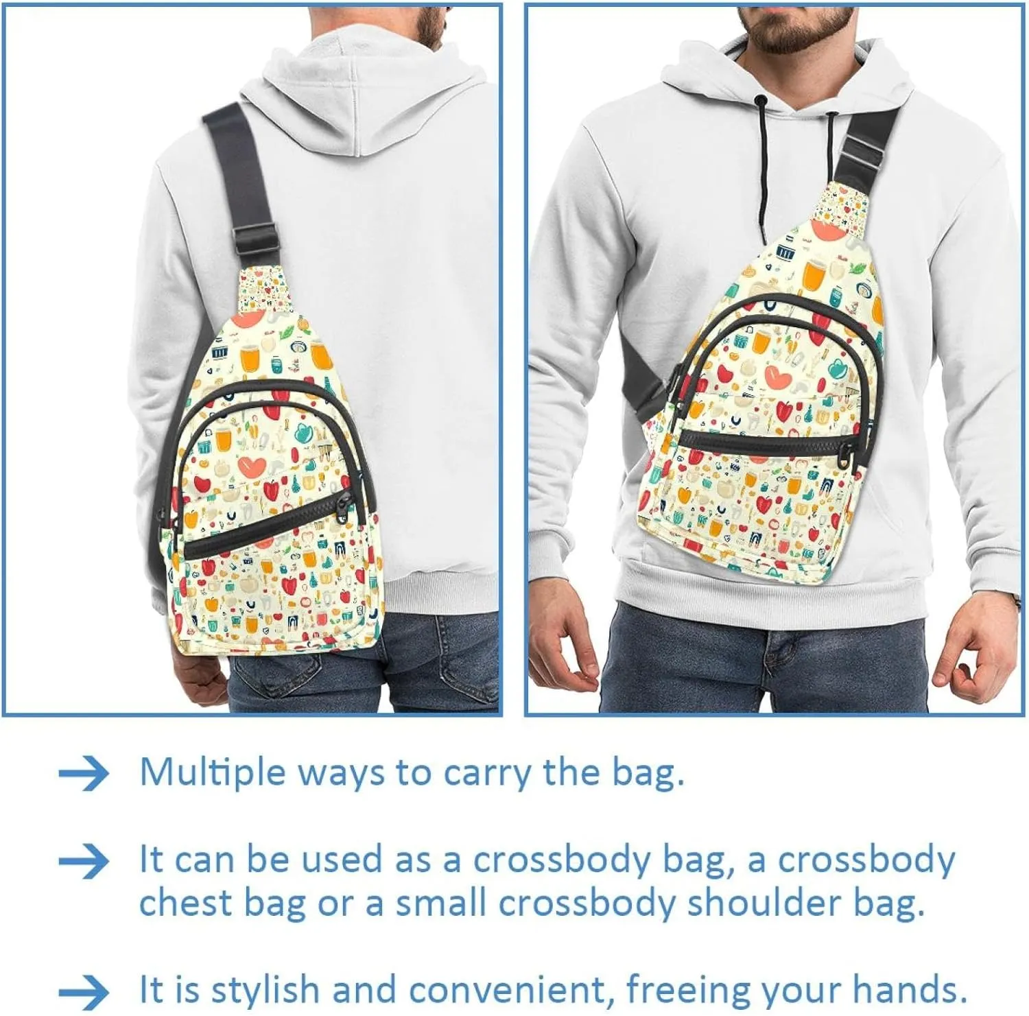 Cute Dental (78) Chest Bag Daypack Crossbody for Travel Sport Running Hiking