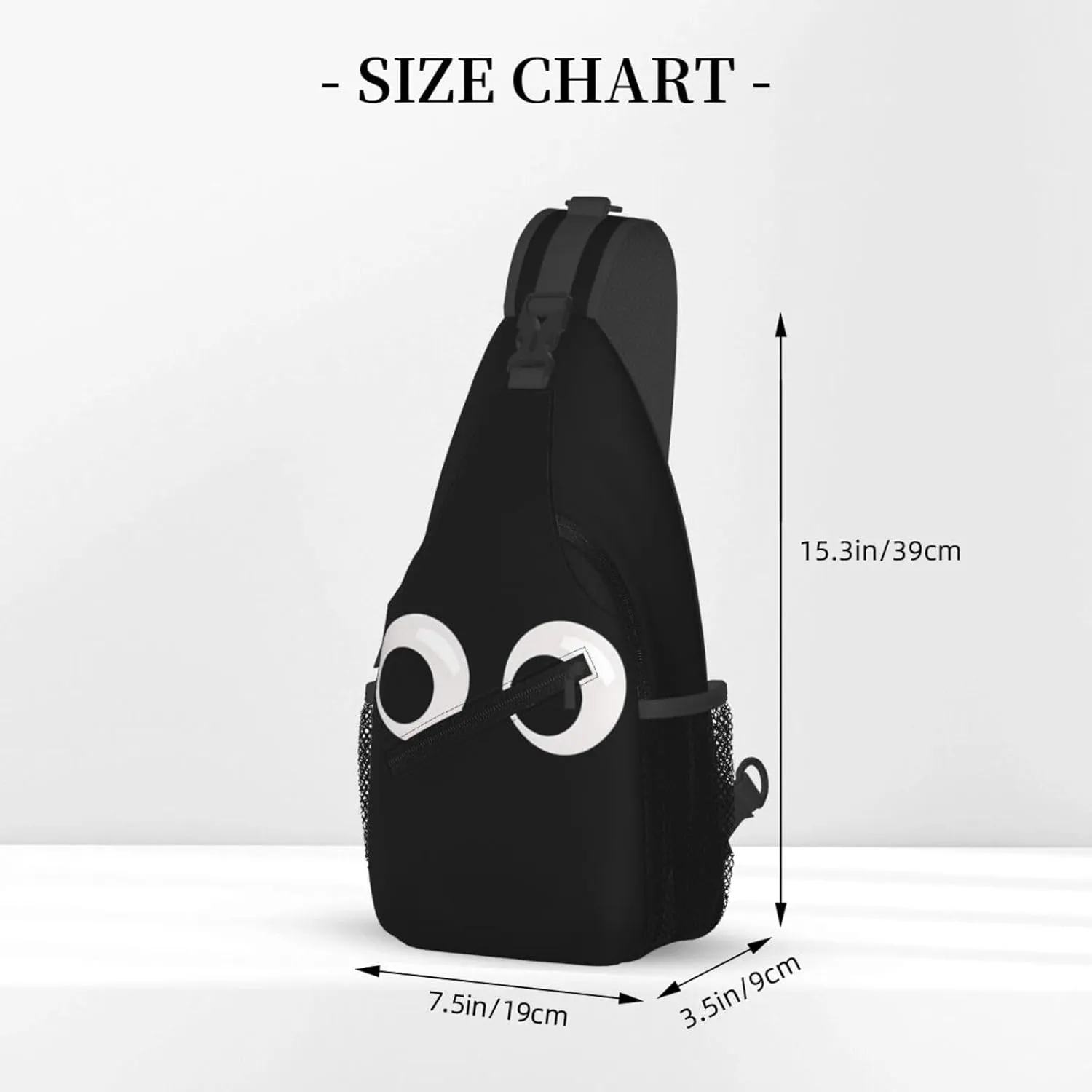 Cute Funny Cartoon Sketch Eyes Crossbody Bag Cross Chest Bag Adjustable Sling Backpack Sports Gym Shoulder Bags Travel Cycling Daypack Diagonally Casual Rucksack