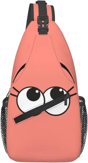 Cute Funny Cartoon Sketch Eyes Crossbody Bag Cross Chest Bag Adjustable Sling Backpack Sports Gym Shoulder Bags Travel Cycling Daypack Diagonally Casual Rucksack