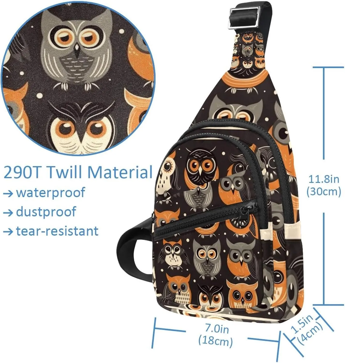 Cute Owls Sling Backpack Bag