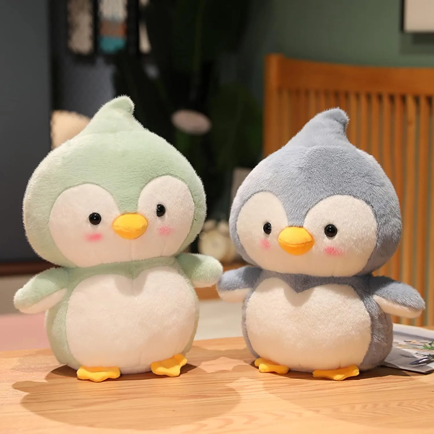 Cute Soft Penguin Plush Toys - Green, 14-Inch Throw Pillow & Cuddly Penguin Doll Gift for Kids & Lovers