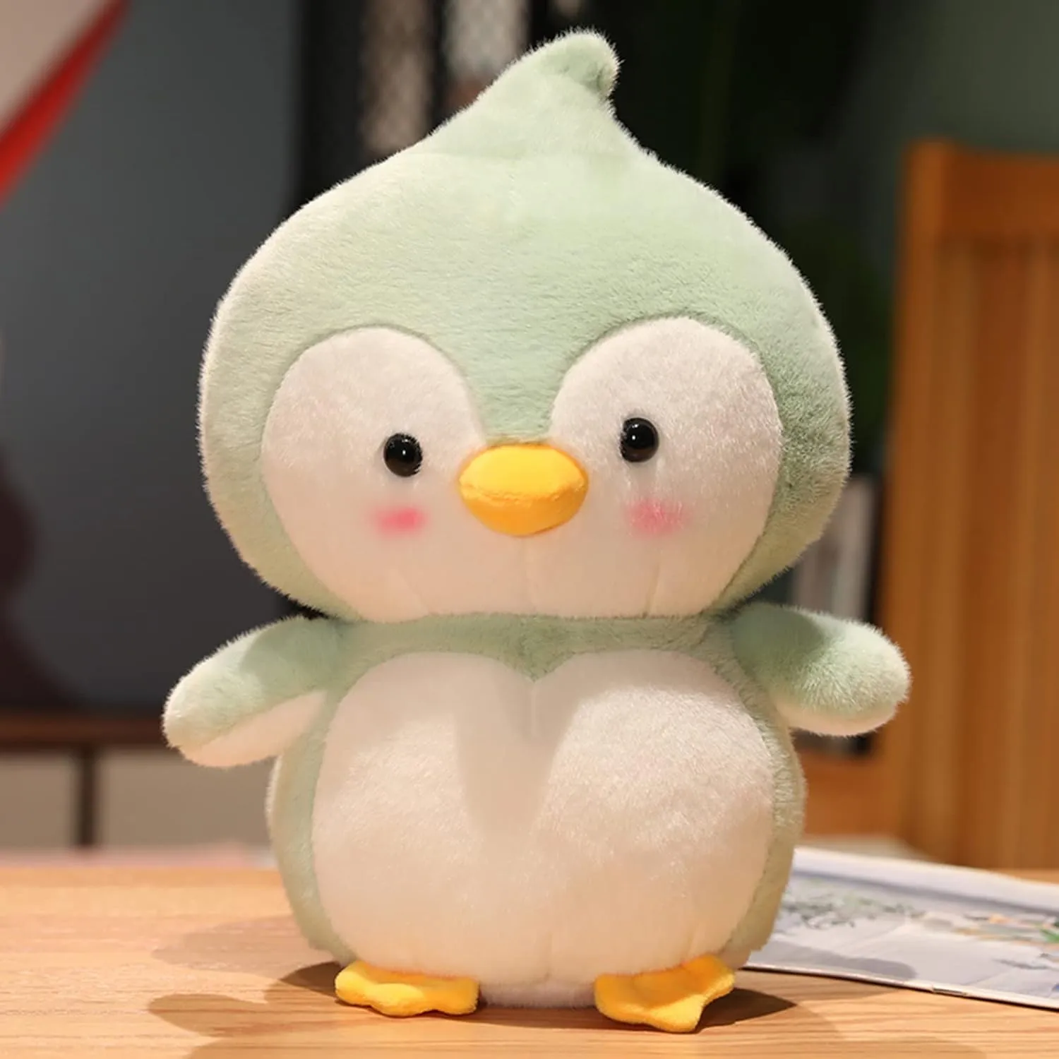 Cute Soft Penguin Plush Toys - Green, 14-Inch Throw Pillow & Cuddly Penguin Doll Gift for Kids & Lovers