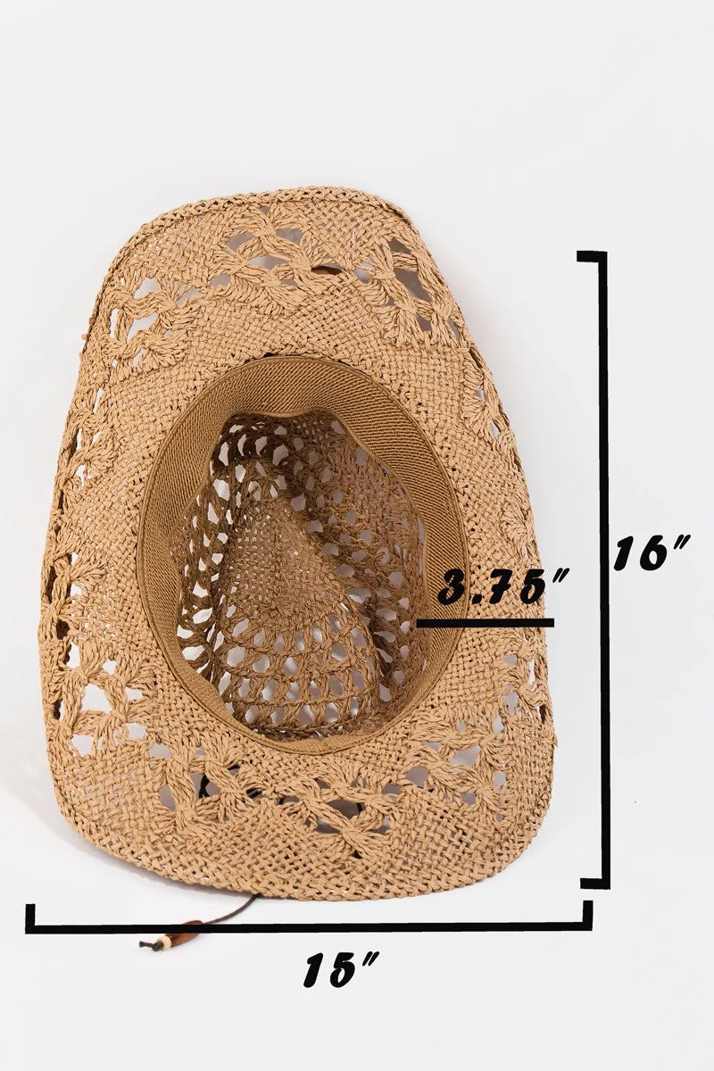 Cutout Weave Straw Hat