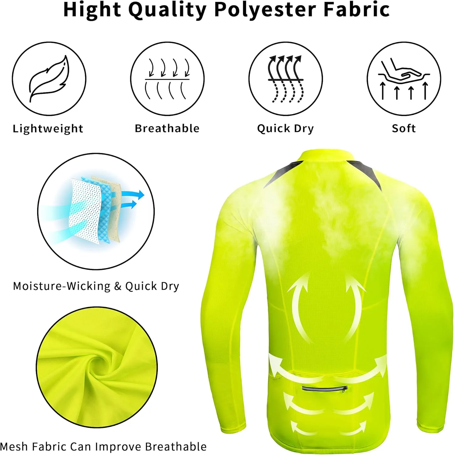 Cycling Bike Jersey for Men Short and Long Sleeve Bike Bicycle Shirts Biking Clothing Breathable Quick-Dry Shirt with Pockets