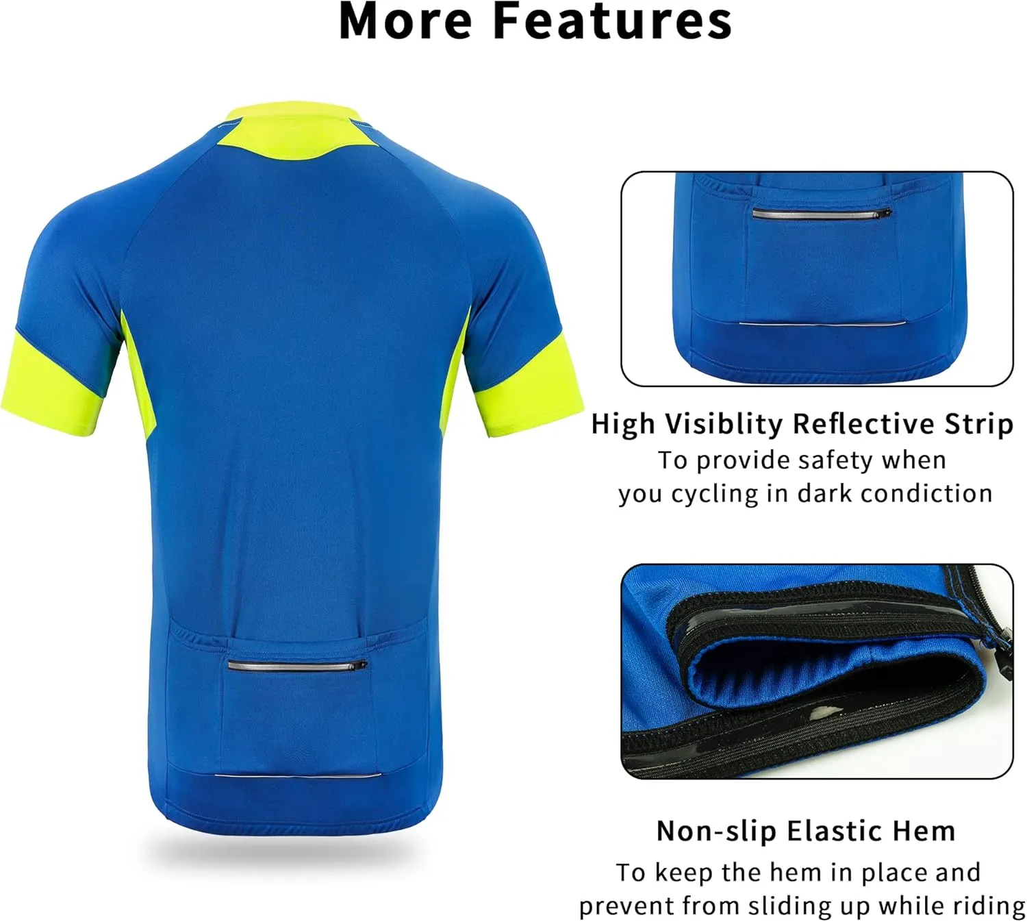 Cycling Bike Jersey for Men Short and Long Sleeve Bike Bicycle Shirts Biking Clothing Breathable Quick-Dry Shirt with Pockets