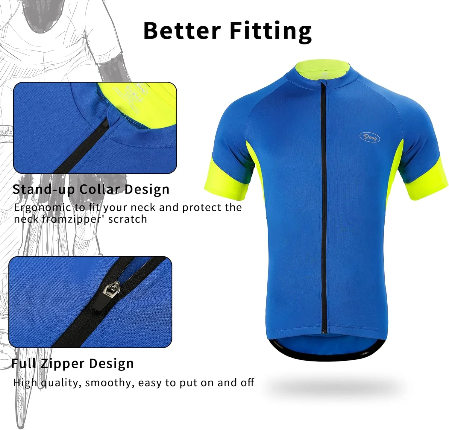 Cycling Bike Jersey for Men Short and Long Sleeve Bike Bicycle Shirts Biking Clothing Breathable Quick-Dry Shirt with Pockets