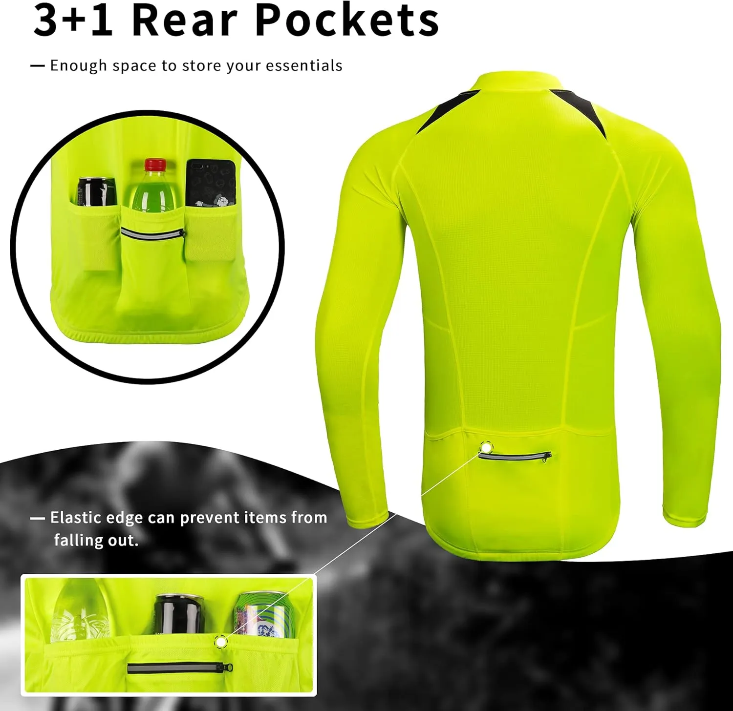 Cycling Bike Jersey for Men Short and Long Sleeve Bike Bicycle Shirts Biking Clothing Breathable Quick-Dry Shirt with Pockets