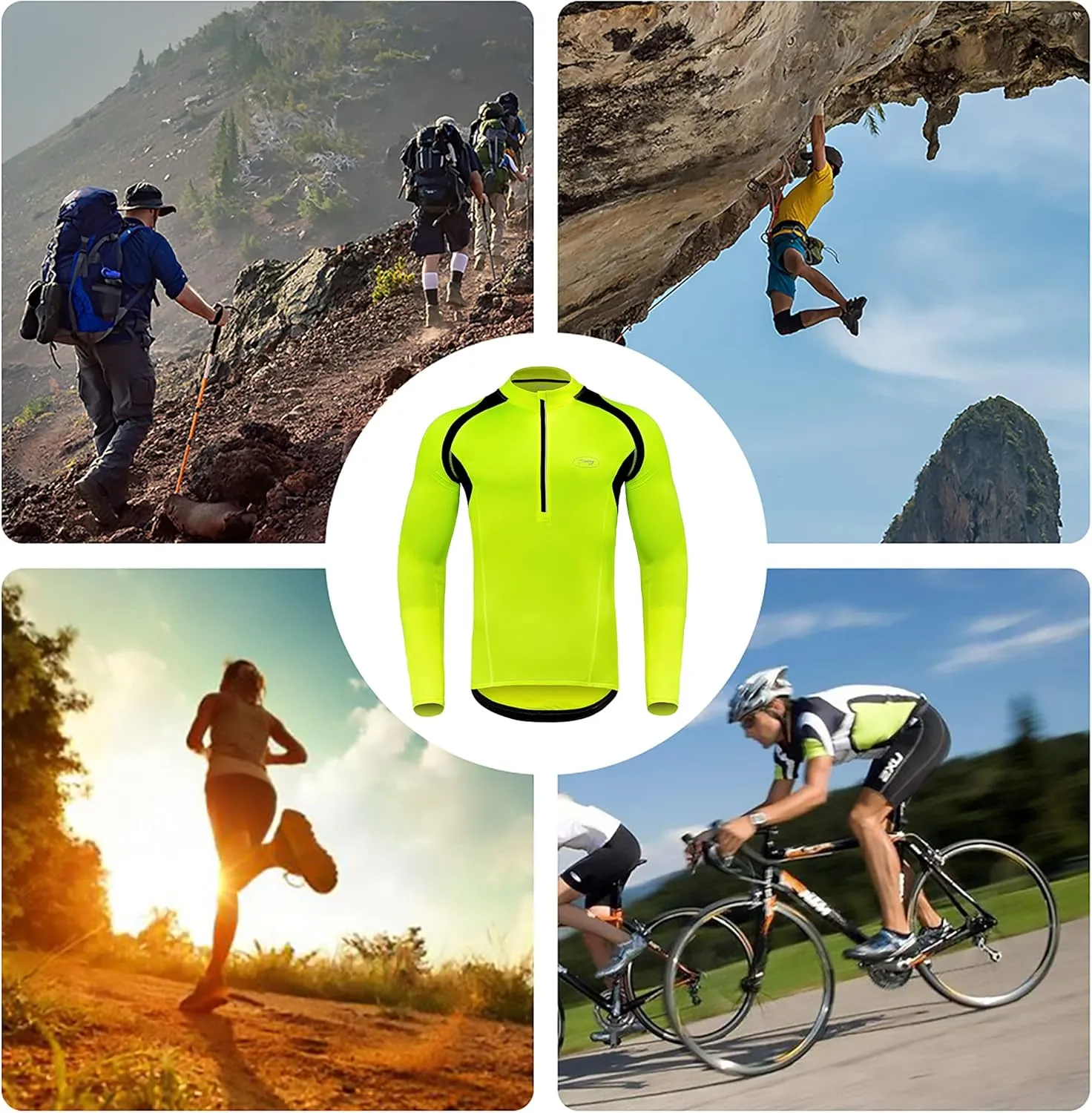 Cycling Bike Jersey for Men Short and Long Sleeve Bike Bicycle Shirts Biking Clothing Breathable Quick-Dry Shirt with Pockets