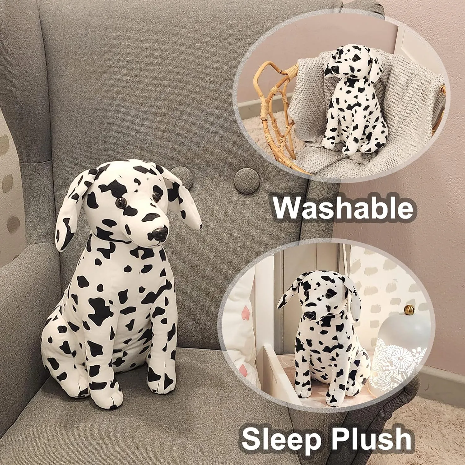 Dalmatian Stuffed Animals, Stuffed Dalmatian, Stuffed Puppy Dog Plush Toys for Boy Girl Kids Birthday, 12 inches