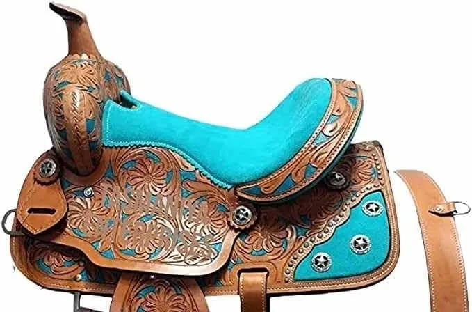 D&L SADDLERY Western Barrel Racing Horse Saddles Trail Equestrian Horse Saddle Classic Quality Premium Leather Comfort for Horse Riding Size:10-18 inches Seat Available, JH06