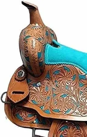 D&L SADDLERY Western Barrel Racing Horse Saddles Trail Equestrian Horse Saddle Classic Quality Premium Leather Comfort for Horse Riding Size:10-18 inches Seat Available, JH06