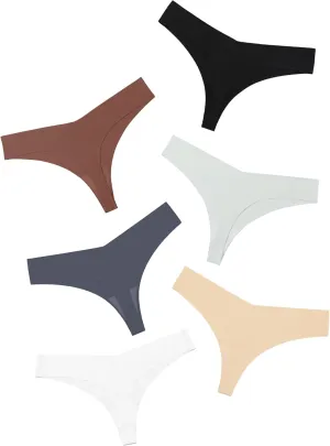 DEANGELMON Seamless Thongs for Women No Show Thong Underwear Women Comfortable Multiple Pack