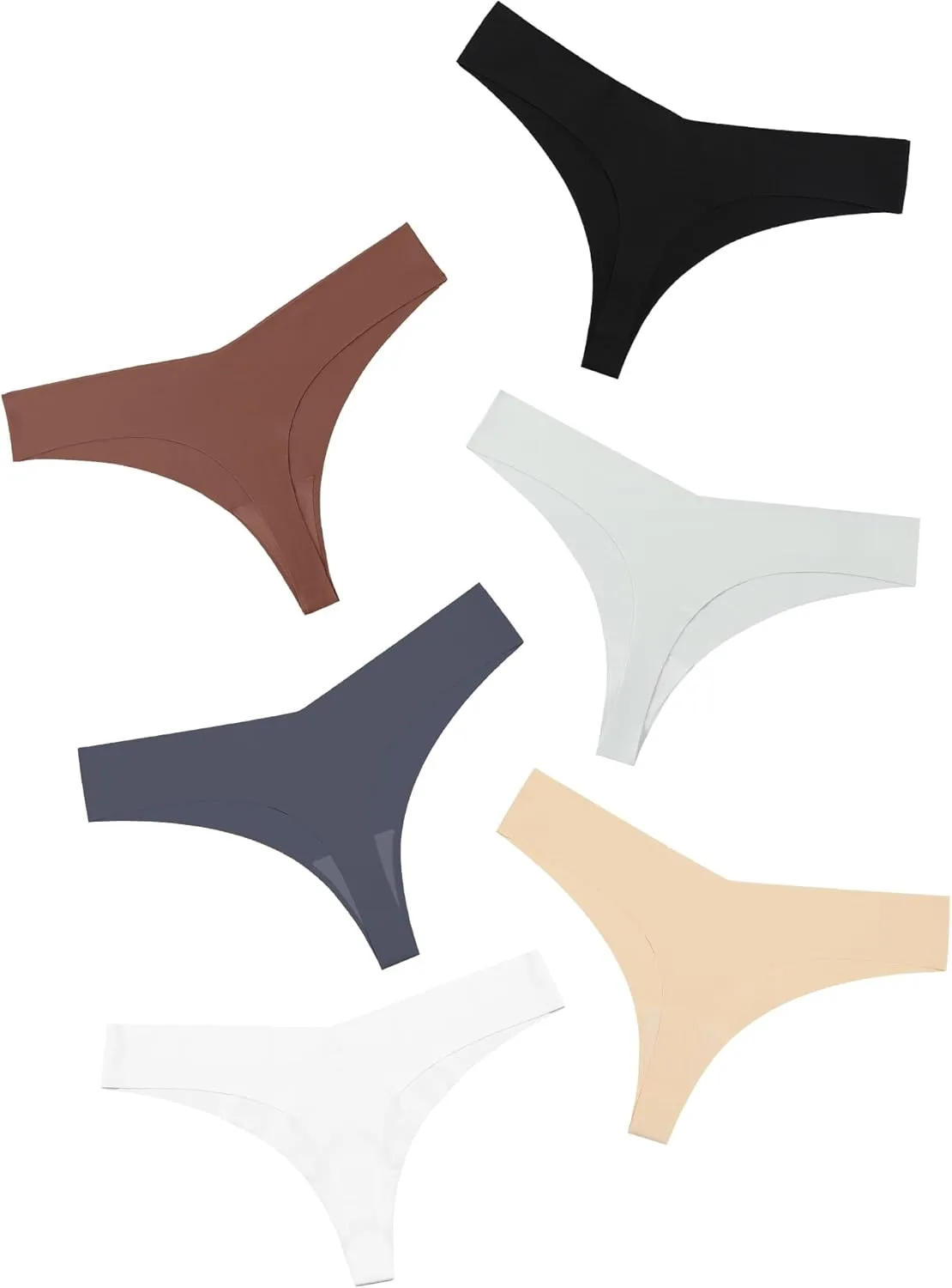 DEANGELMON Seamless Thongs for Women No Show Thong Underwear Women Comfortable Multiple Pack
